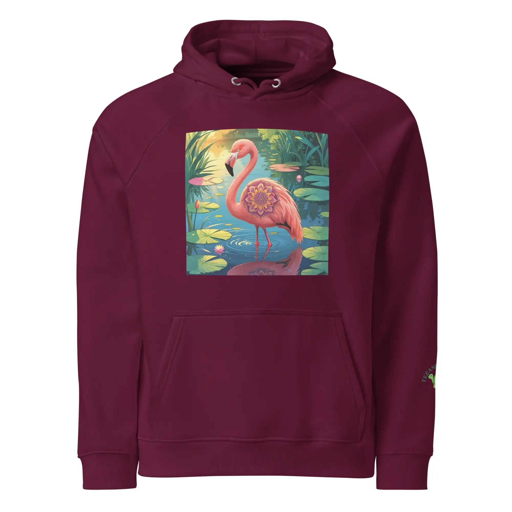 Flamingo Frame | Eco-Friendly | Raglan Hoodie | TeeandTurtle | Sustainable