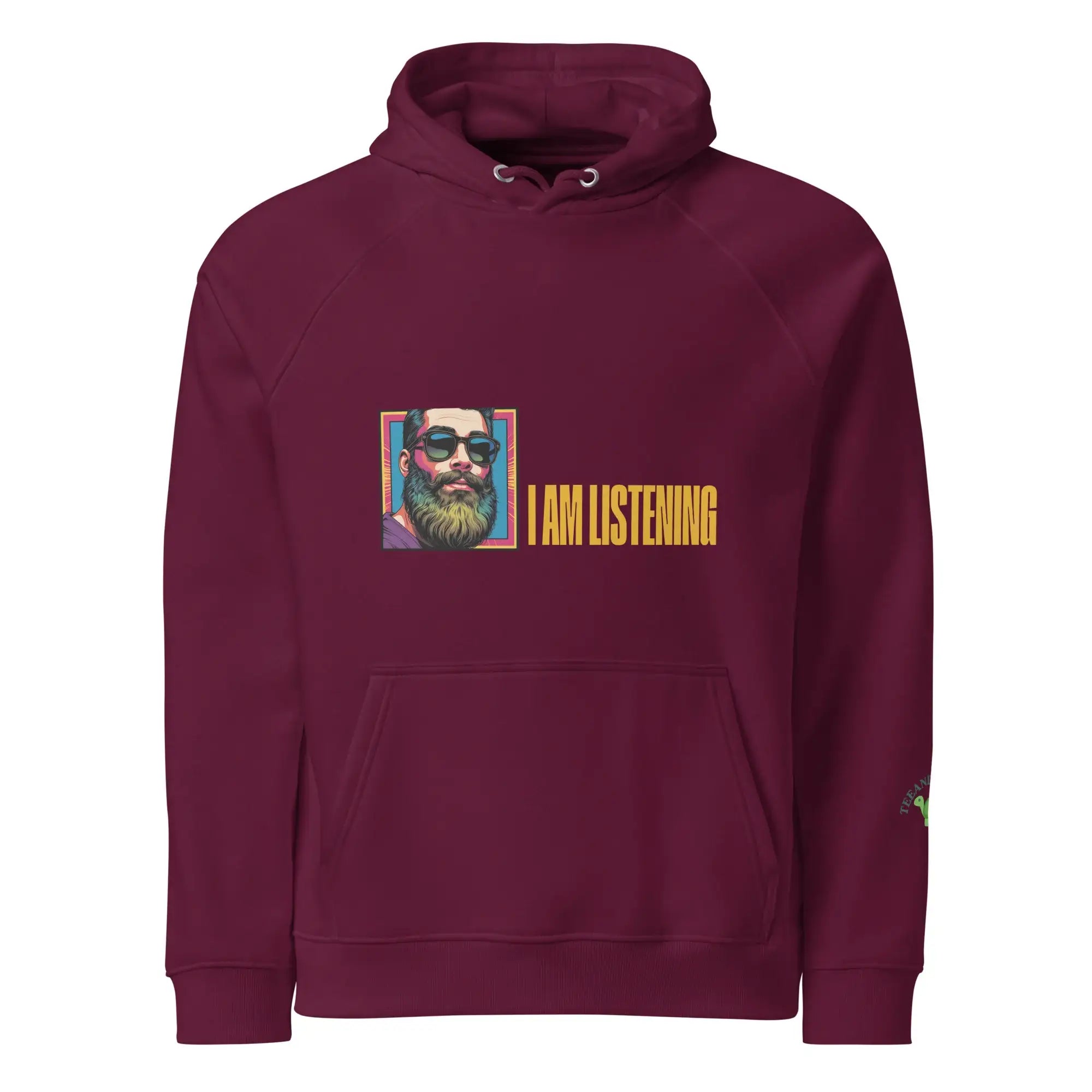 I Am Listening | Eco-Friendly | Raglan Hoodie | TeeandTurtle | Sustainable