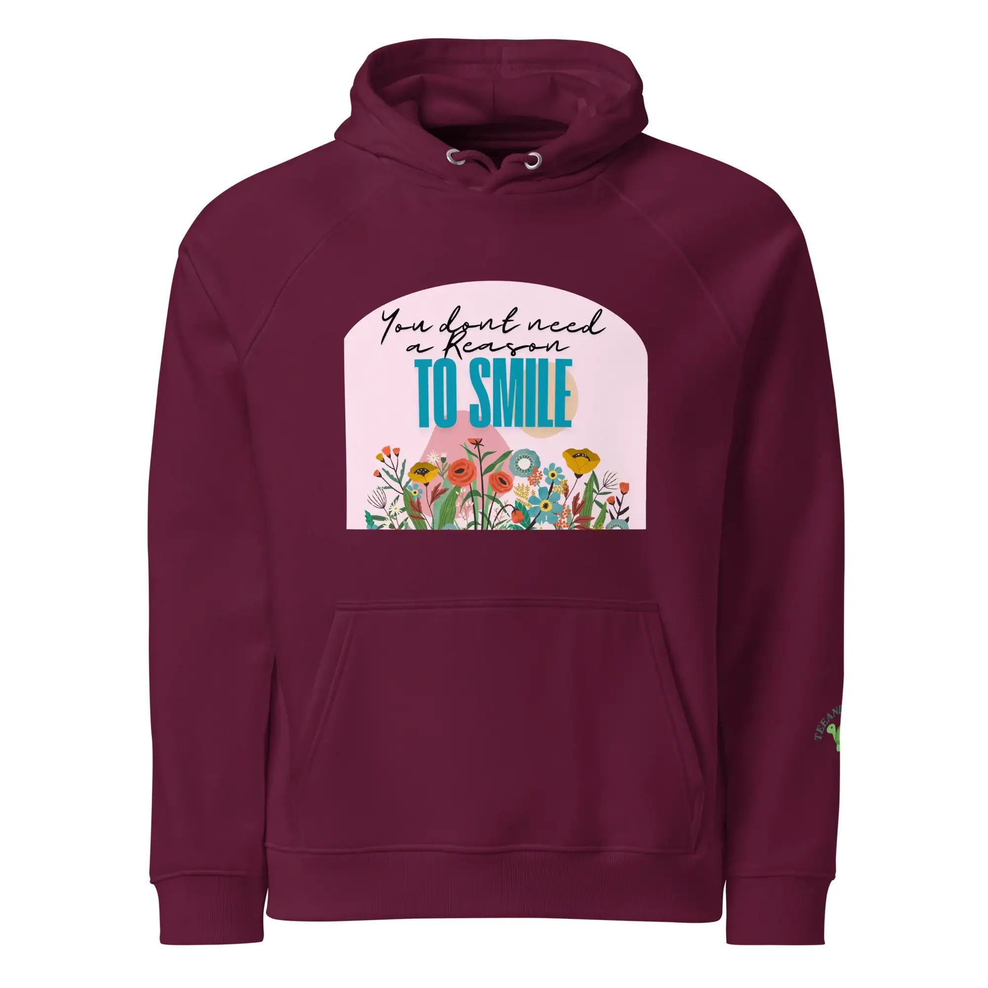 Reason To Smile | Eco-Friendly | Raglan Hoodie | TeeandTurtle | Sustainable