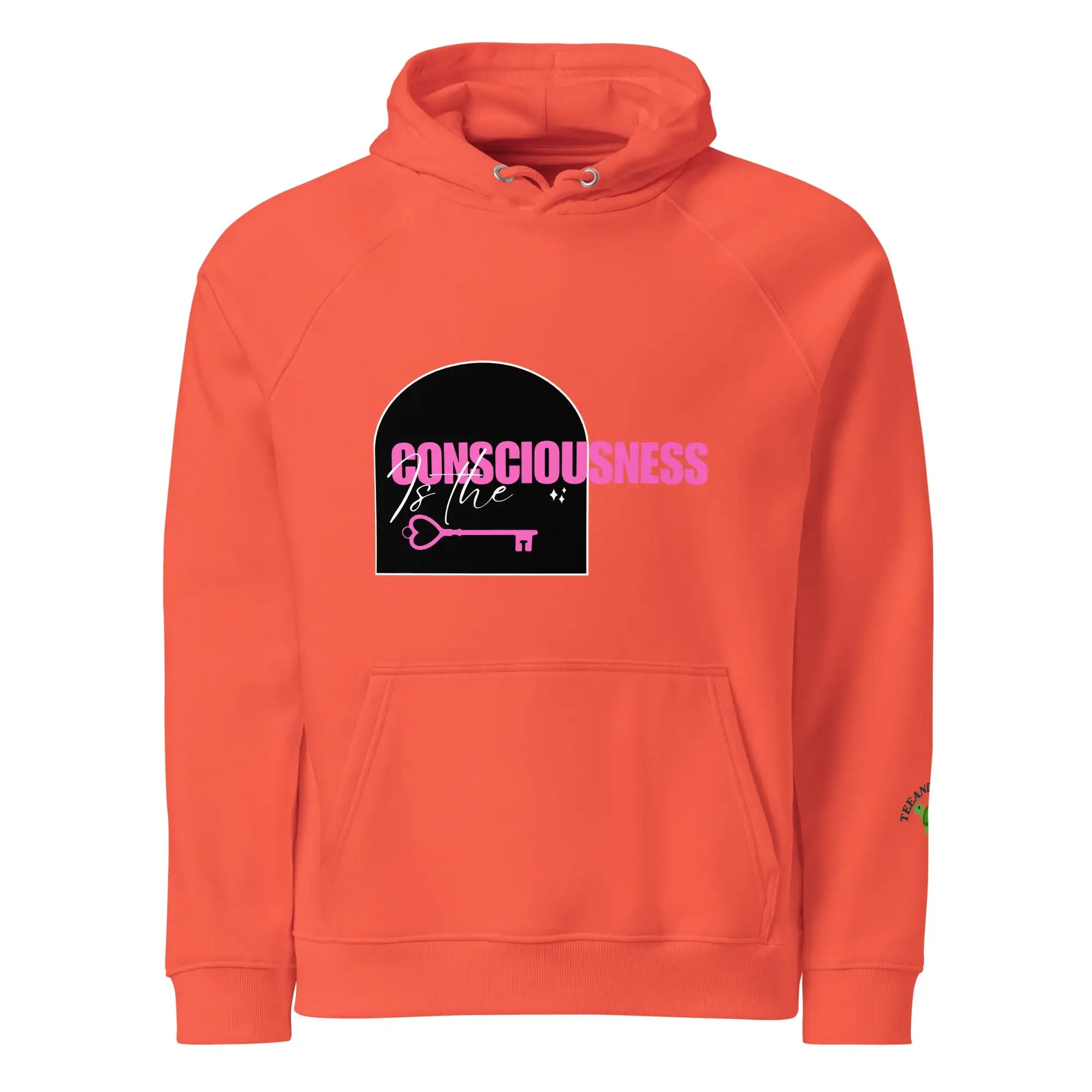 Consciousness Is The Key | Eco-Friendly | Raglan Hoodie | TeeandTurtle | Sustainable