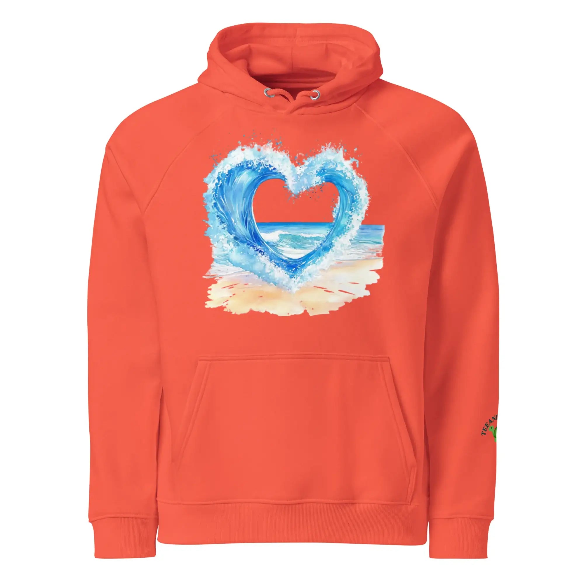 Wave Heart | Eco-Friendly | Raglan Hoodie | TeeandTurtle | Sustainable