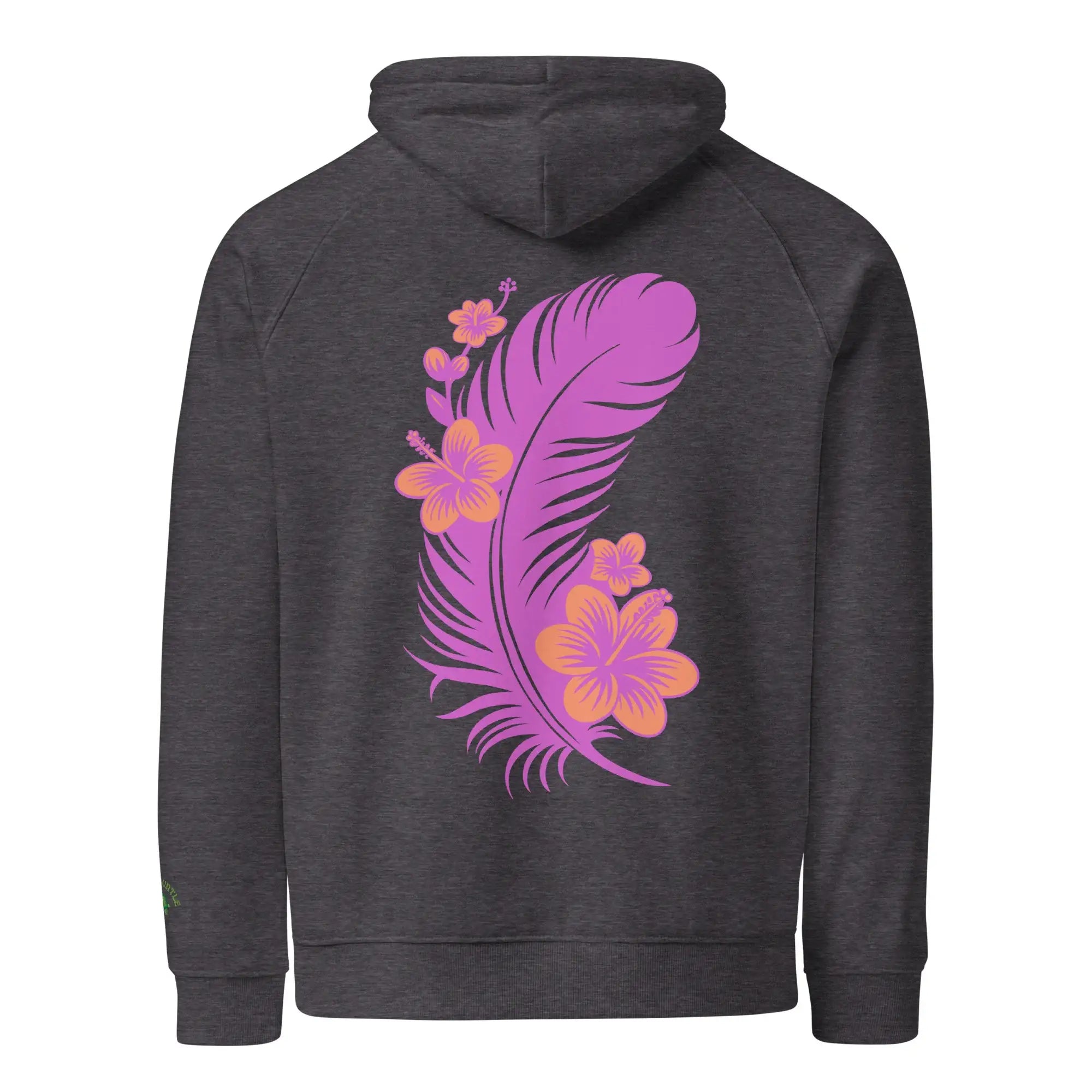 Pink Feather | Eco-Friendly | Embroidered Hoodie | TeeandTurtle | Sustainable