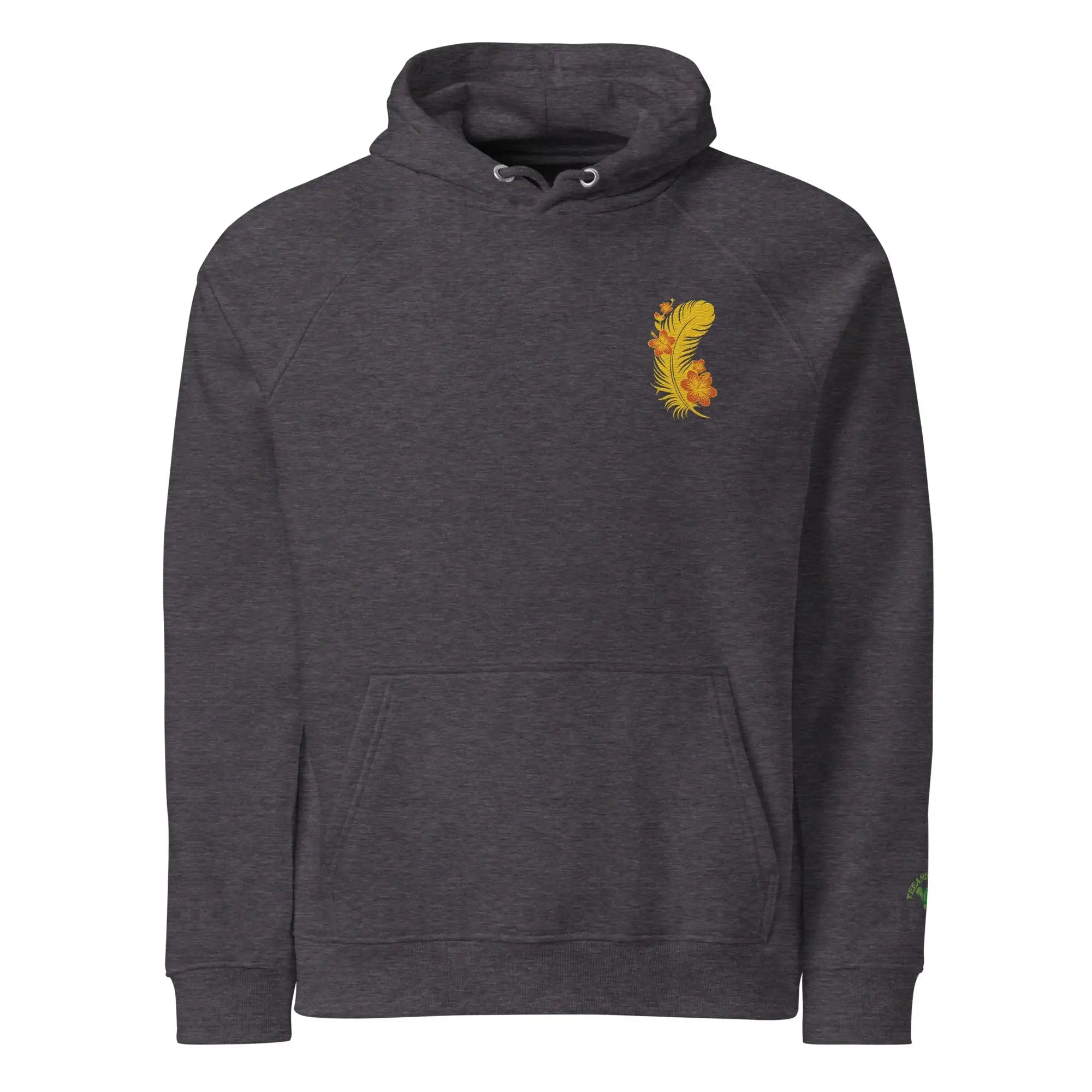 Pink Feather | Eco-Friendly | Embroidered Hoodie | TeeandTurtle | Sustainable