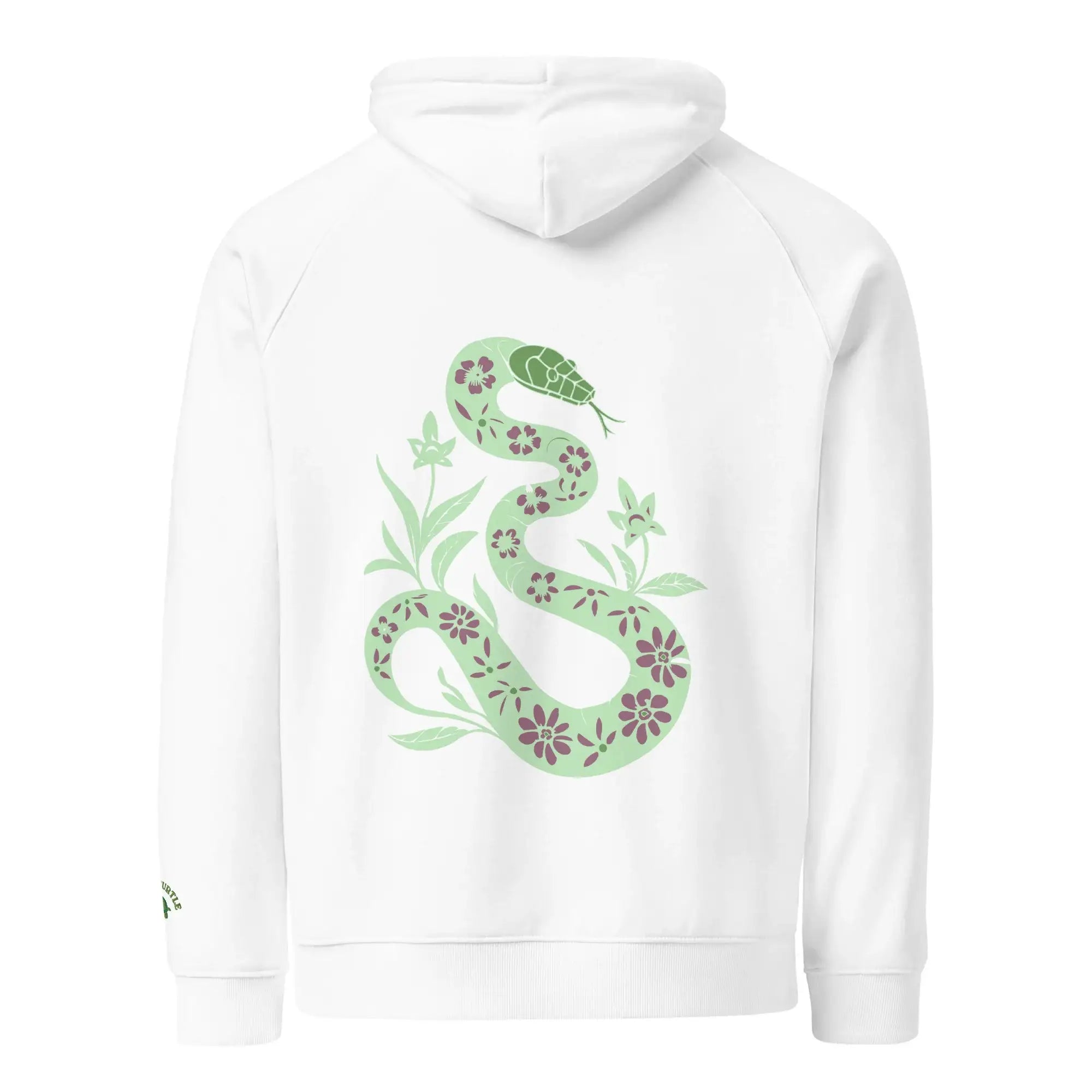 Snake Light Green | Eco-Friendly | Embroidered Hoodie | TeeandTurtle | Sustainable