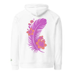 Pink Feather | Eco-Friendly | Embroidered Hoodie | TeeandTurtle | Sustainable