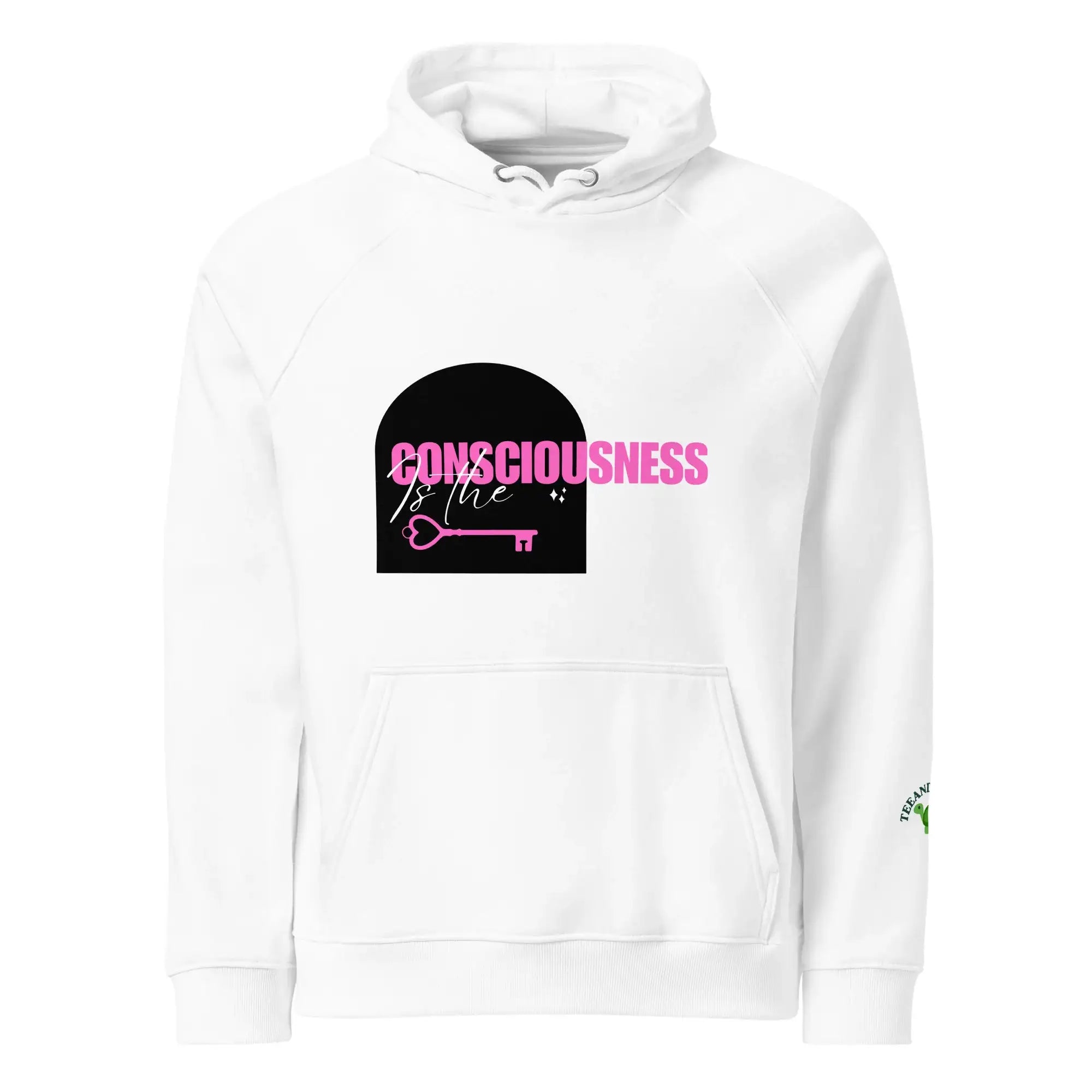 Consciousness Is The Key | Eco-Friendly | Raglan Hoodie | TeeandTurtle | Sustainable
