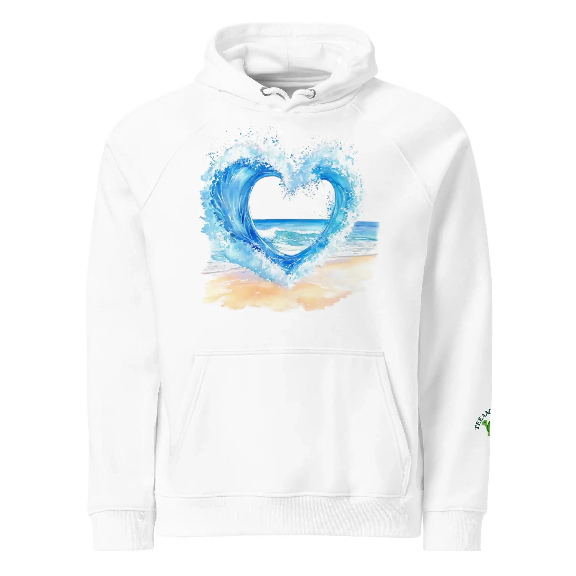 Wave Heart | Eco-Friendly | Raglan Hoodie | TeeandTurtle | Sustainable