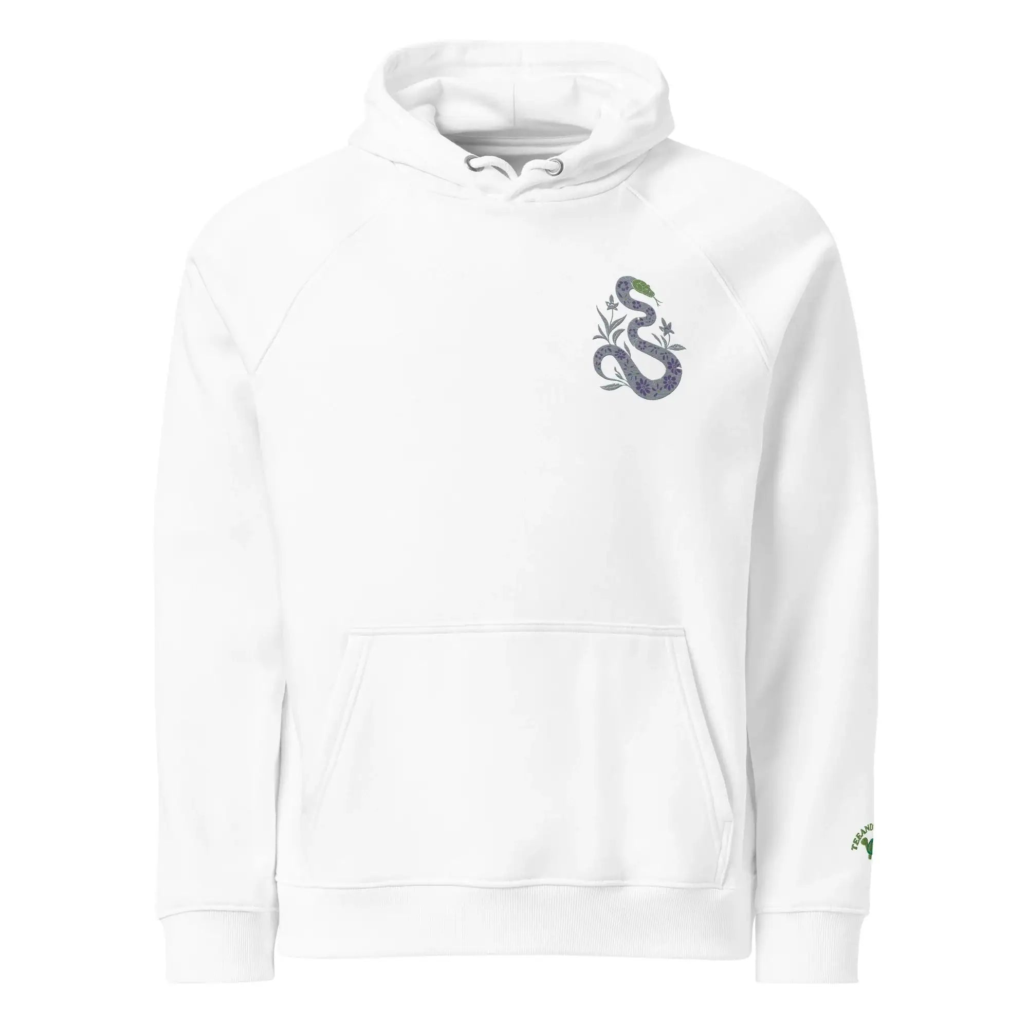 Snake Light Green | Eco-Friendly | Embroidered Hoodie | TeeandTurtle | Sustainable