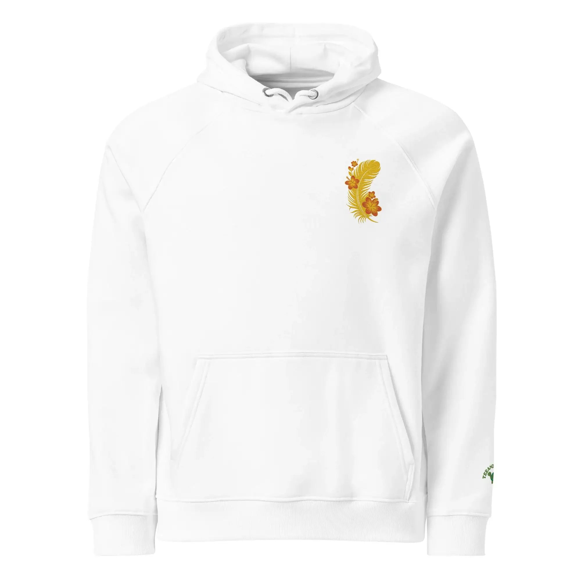 Pink Feather | Eco-Friendly | Embroidered Hoodie | TeeandTurtle | Sustainable