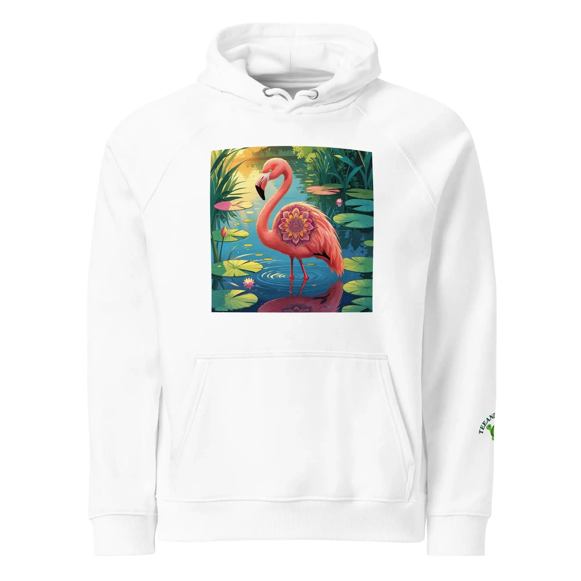 Flamingo Frame | Eco-Friendly | Raglan Hoodie | TeeandTurtle | Sustainable