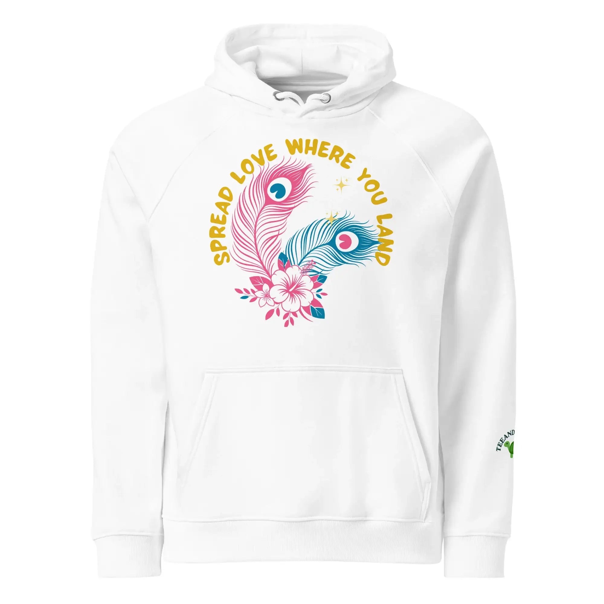 Spread Love | Eco-Friendly | Raglan Hoodie | TeeandTurtle | Sustainable