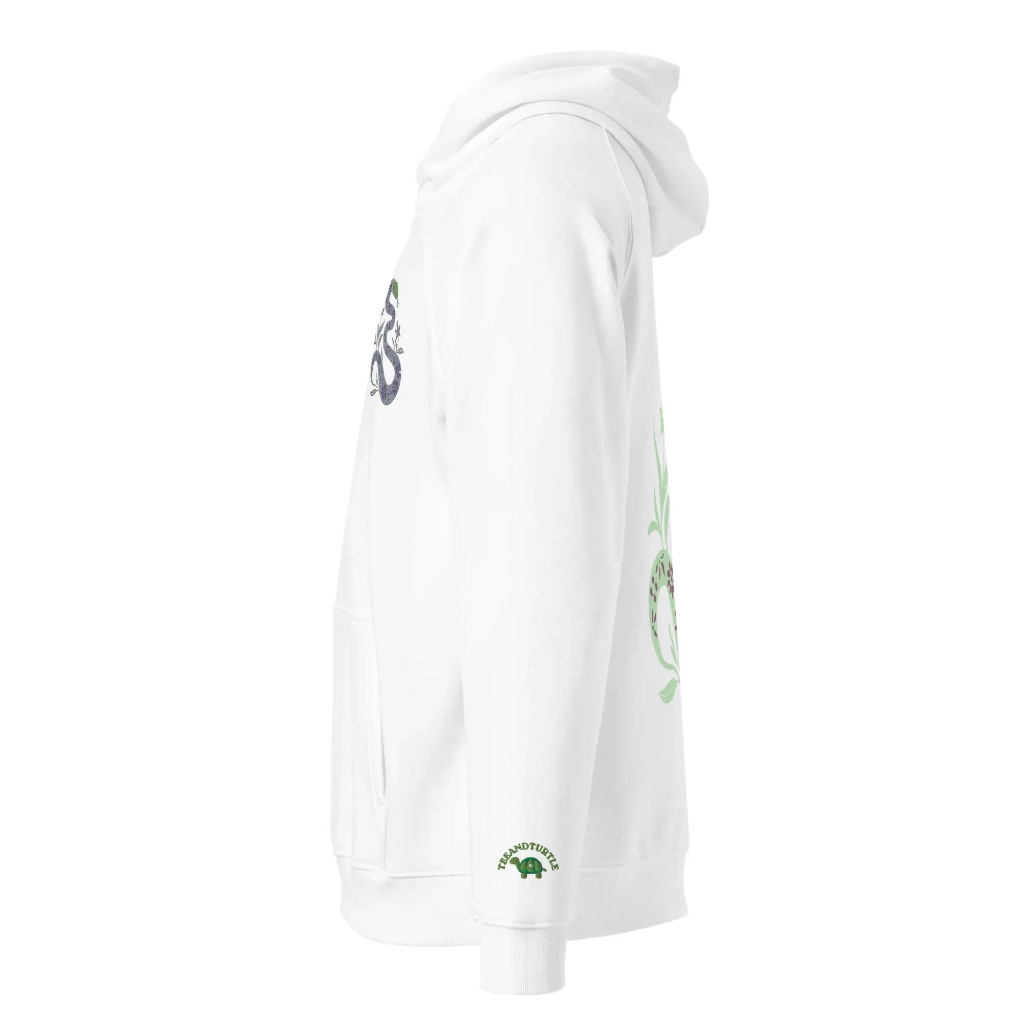 Snake Light Green | Eco-Friendly | Embroidered Hoodie | TeeandTurtle | Sustainable